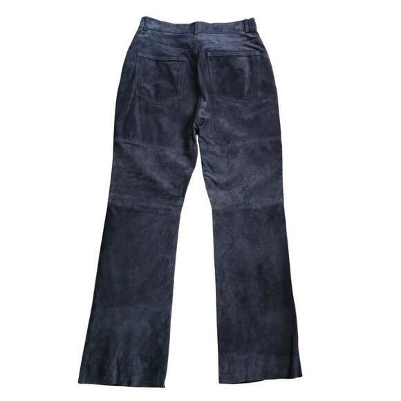 Y2K Karen Kane Lifestyle Womens High Rise Suede Leather Pants Size 8 Black Lined - Picture 8 of 11